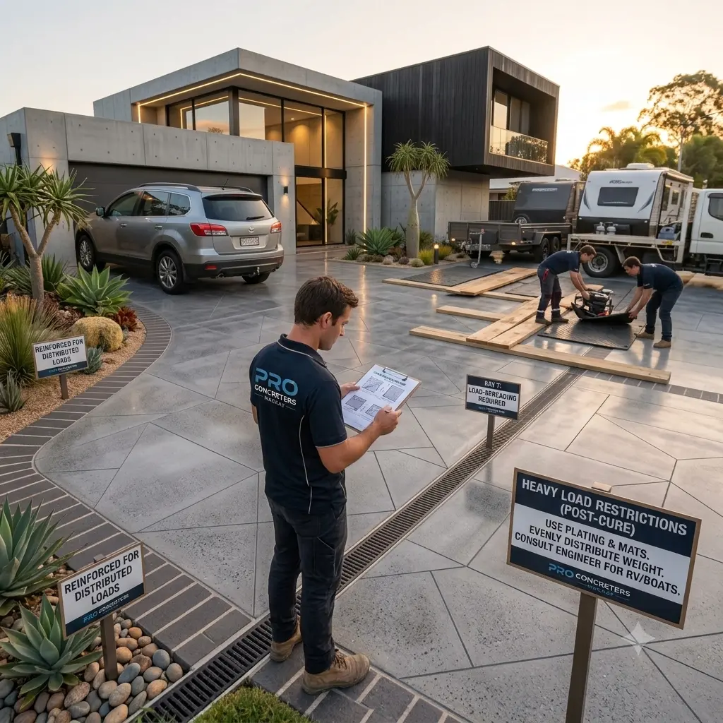 Heavy Load Restrictions to Cure a Newly Poured Concrete Driveway